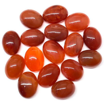 275.25 Cts/16 Pcs Natural Carnelian Oval Beautiful Orange Cabochon Gemstones Lot