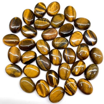 35 Pcs Natural Tiger Eye 16x12mm Oval Cabochon Loose Gemstones Wholesale Lot