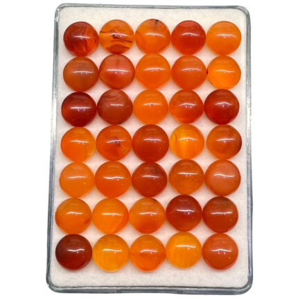 Natural Carnelian Round Beautiful Orange Loose Cabochon Gemstones 50 Pcs 10mm