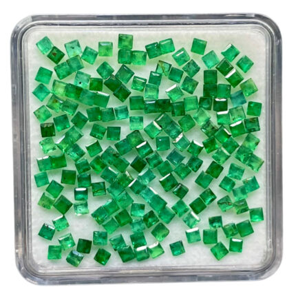 20 Pcs Natural Emerald 1.8mm Square Cut Sparkling Green Loose Gemstones Lot