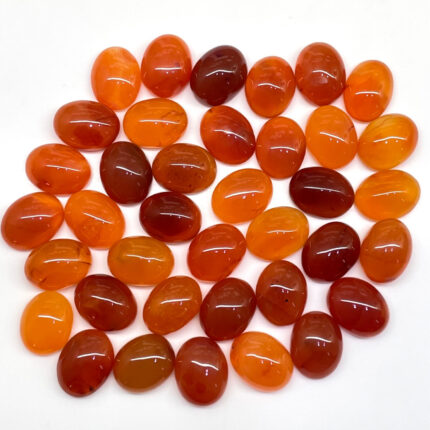 9 Pcs Natural Orange Carnelian 18x14mm Oval Loose Cabochon Gems Wholesale Lot