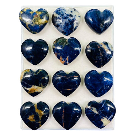 12 Pcs Natural Sodalite 24-27mm Heart Shape Loose Gemstones Wholesale Lot