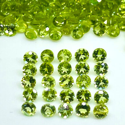 100 Pcs Natural Peridot 2.5mm Round Cut Loose Untreated Wholesale Gemstones Lot