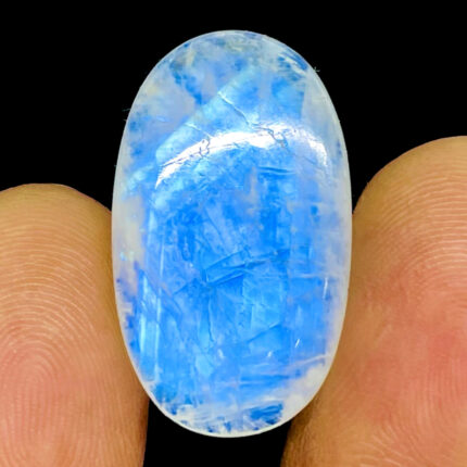 21 Cts Natural Rainbow Moonstone 26x15mm Oval Cabochon Pendant Size Gemstone