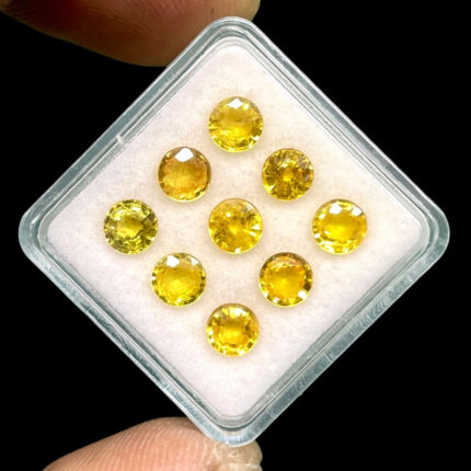 2 Pcs Natural Yellow Sapphire 5.5mm Round Cut Dazzling Loose Gemstones Lot